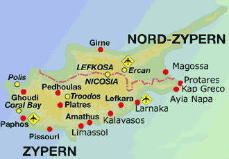 Ercan Zypern Karte